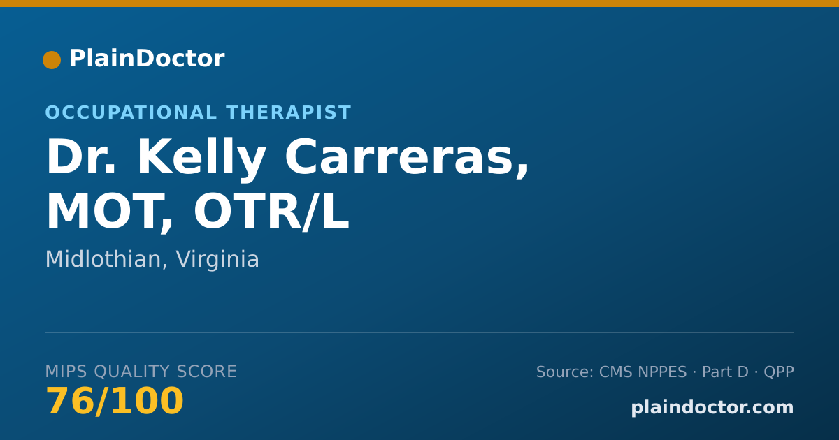 Shareable card for Kelly Carreras, MOT, OTR/L - Occupational Therapist, Midlothian, VA