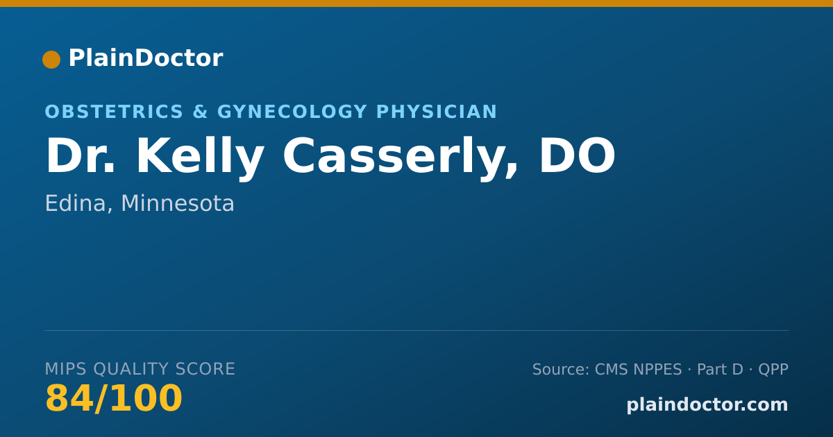 Shareable card for Kelly Casserly, DO - Obstetrics & Gynecology Physician, Edina, MN