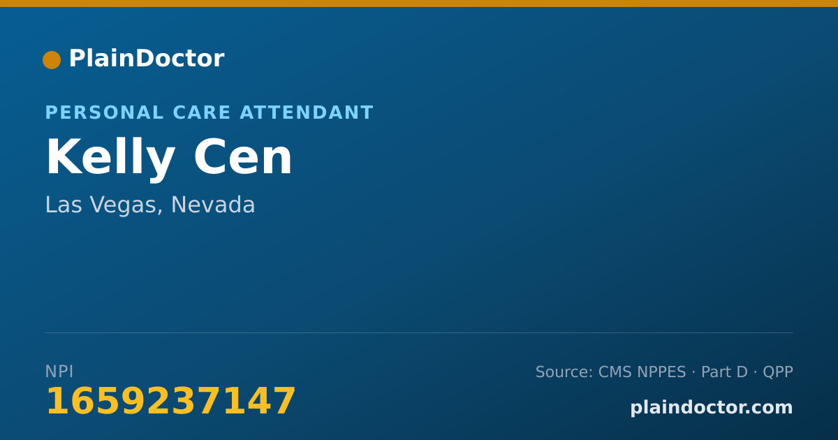 Shareable card for Kelly Cen - Personal Care Attendant, Las Vegas, NV