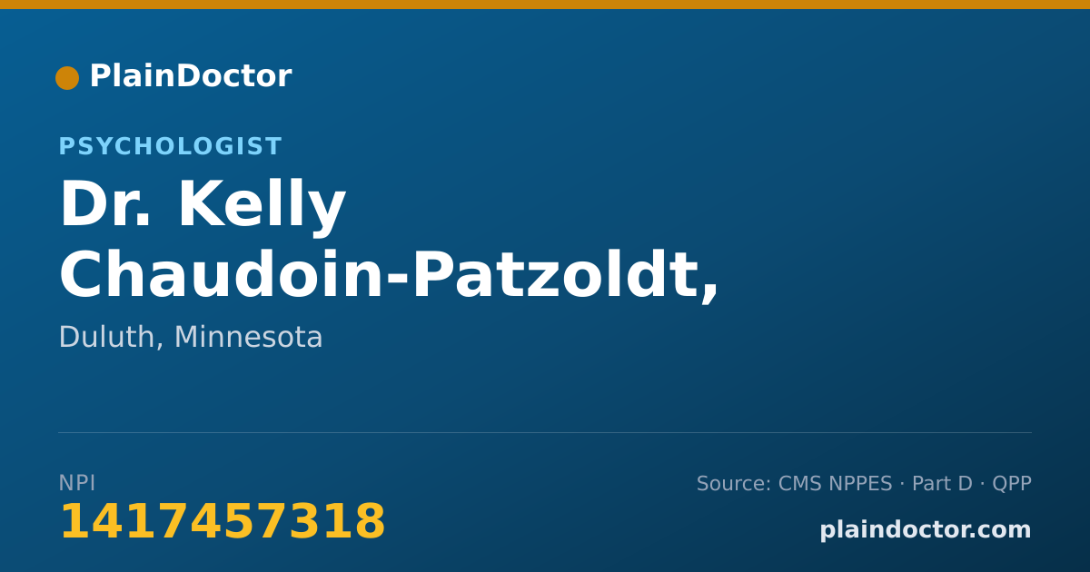 Shareable card for Kelly Chaudoin-Patzoldt, PSYD, LP - Psychologist, Duluth, MN