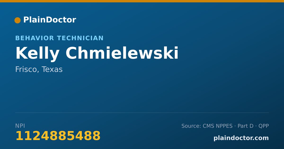 Shareable card for Kelly Chmielewski - Behavior Technician, Frisco, TX