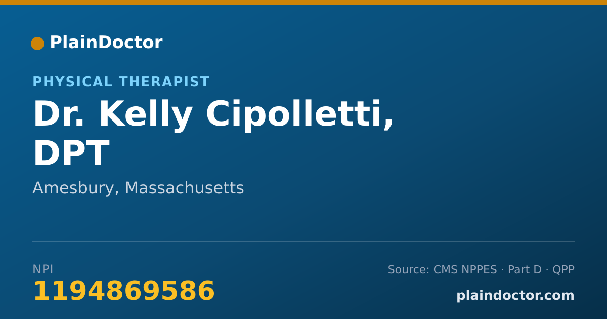 Shareable card for Kelly Cipolletti, DPT - Physical Therapist, Amesbury, MA