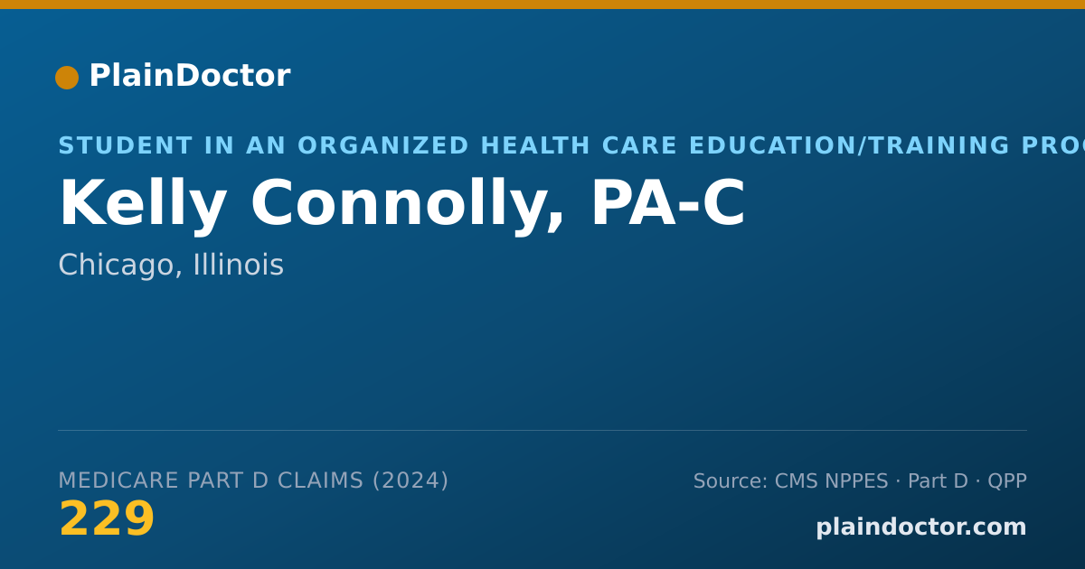 Shareable card for Kelly Connolly, PA-C - Student in an Organized Health Care Education/Training Program, Chicago, IL