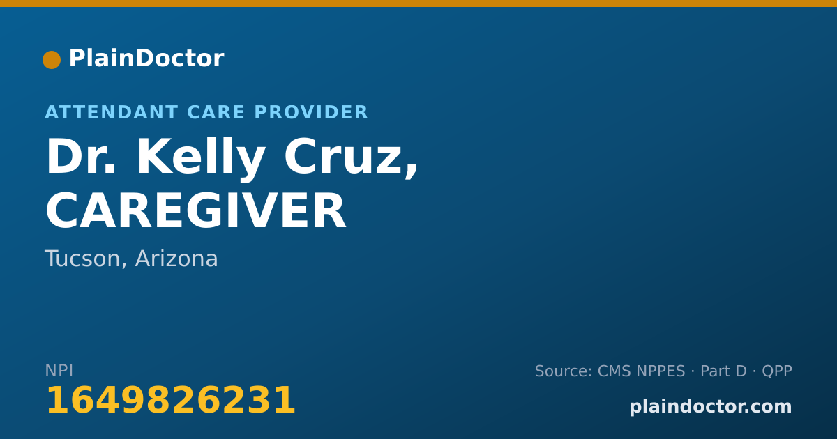 Shareable card for Kelly Cruz, CAREGIVER - Attendant Care Provider, Tucson, AZ