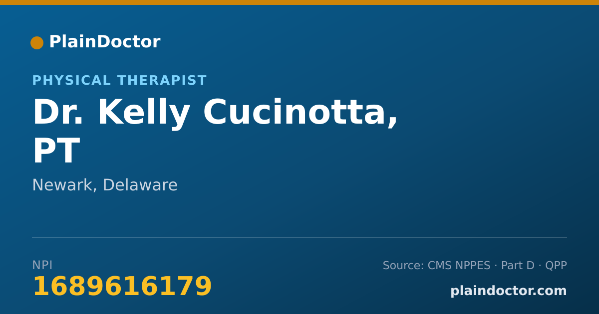 Shareable card for Kelly Cucinotta, PT - Physical Therapist, Newark, DE