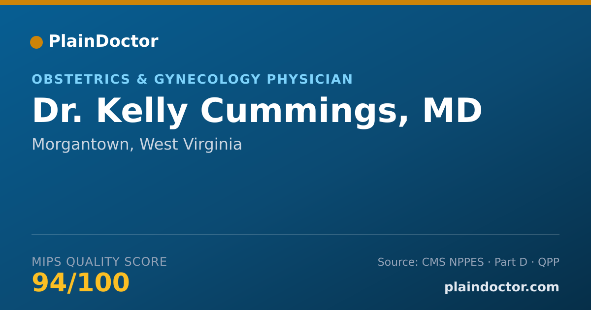 Shareable card for Kelly Cummings, MD - Obstetrics & Gynecology Physician, Morgantown, WV