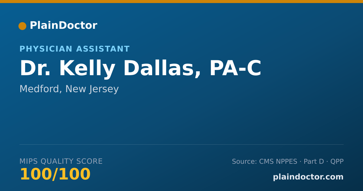 Shareable card for Kelly Dallas, PA-C - Physician Assistant, Medford, NJ