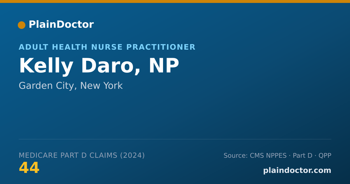 Shareable card for Kelly Daro, NP - Adult Health Nurse Practitioner, Garden City, NY