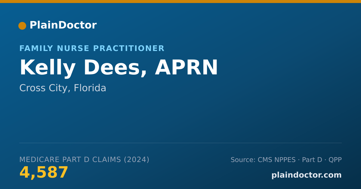 Shareable card for Kelly Dees, APRN - Family Nurse Practitioner, Cross City, FL