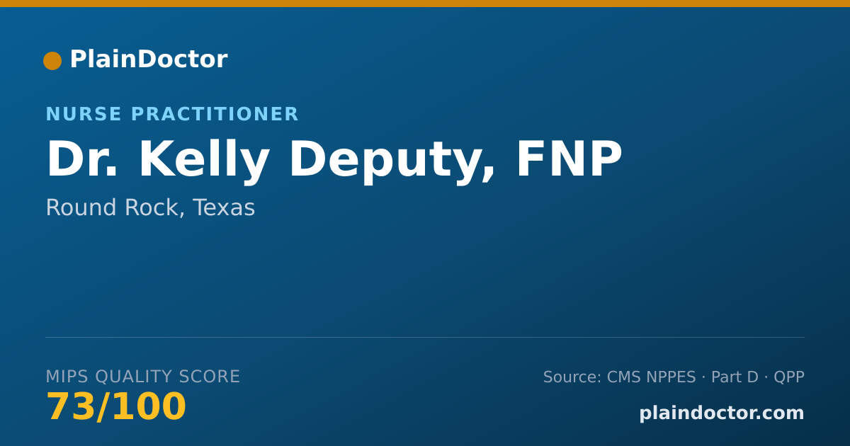 Shareable card for Kelly Deputy, FNP - Nurse Practitioner, Round Rock, TX