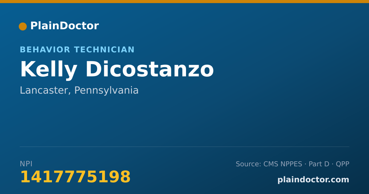 Shareable card for Kelly Dicostanzo - Behavior Technician, Lancaster, PA