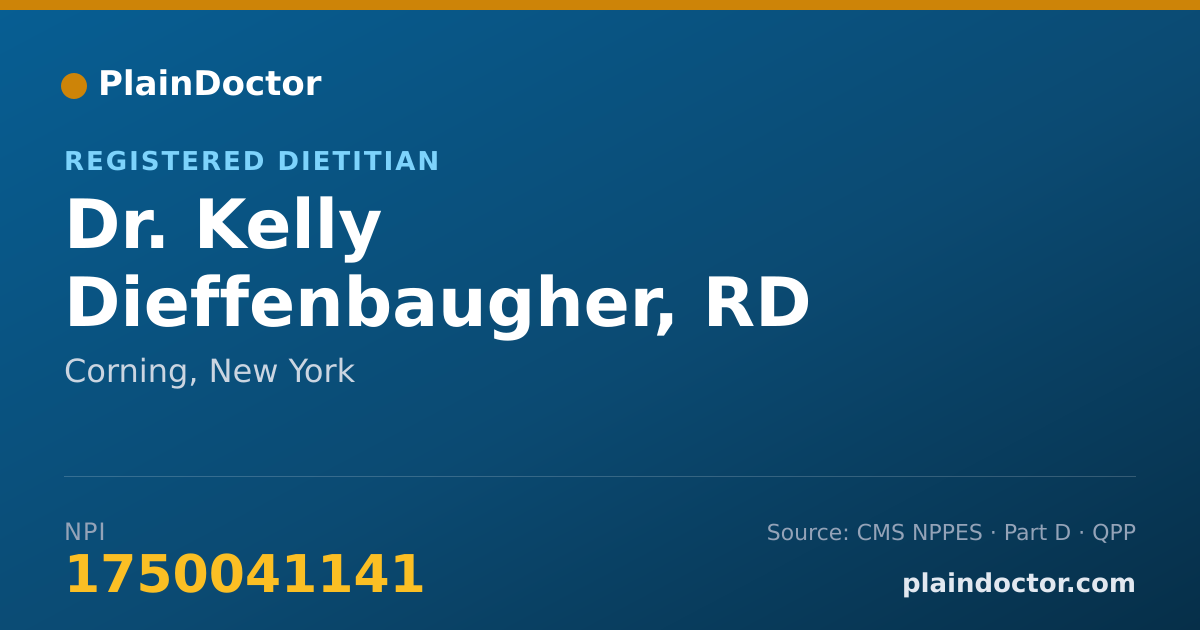 Shareable card for Kelly Dieffenbaugher, RD - Registered Dietitian, Corning, NY