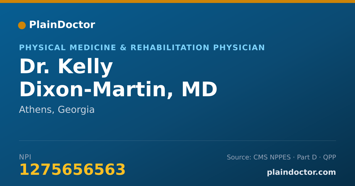 Shareable card for Kelly Dixon-Martin, MD - Physical Medicine & Rehabilitation Physician, Athens, GA