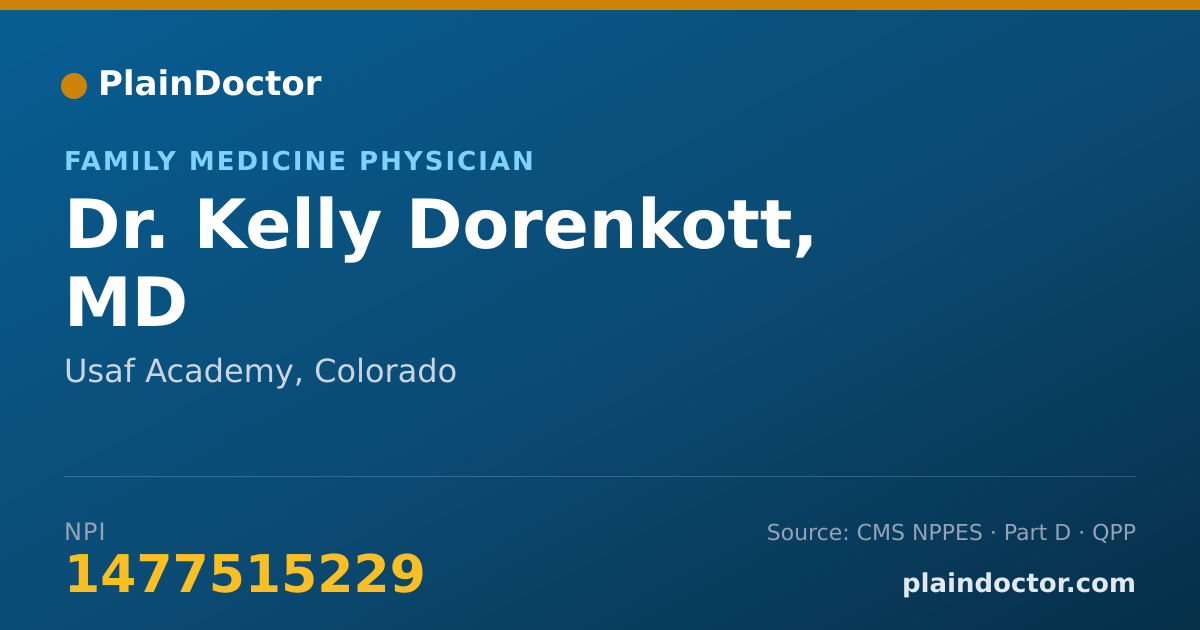 Shareable card for Kelly Dorenkott, MD - Family Medicine Physician, Usaf Academy, CO