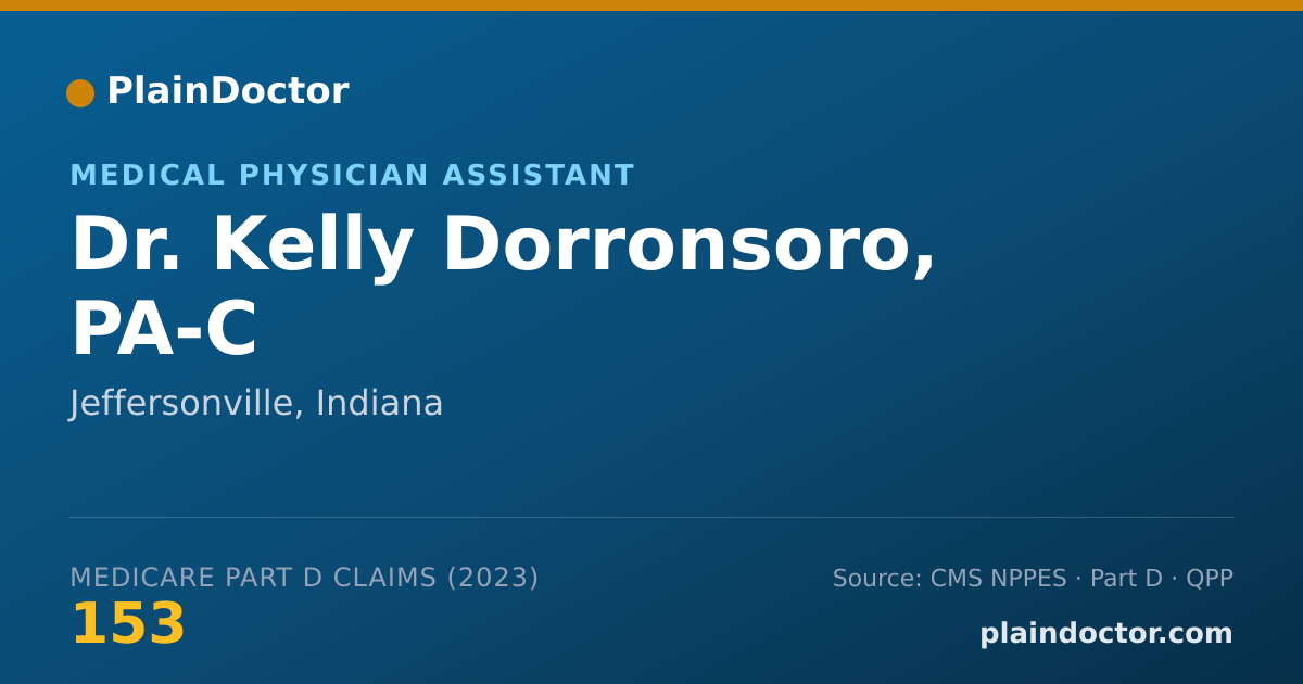 Shareable card for Kelly Dorronsoro, PA-C - Medical Physician Assistant, Jeffersonville, IN