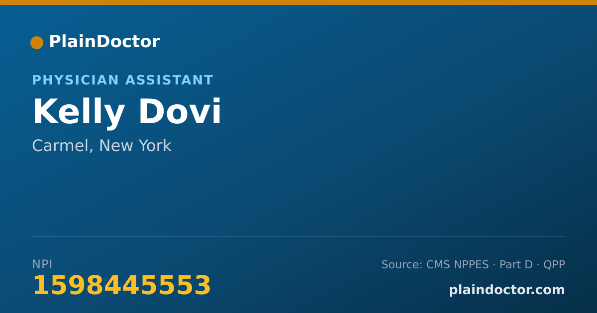 Shareable card for Kelly Dovi - Physician Assistant, Carmel, NY