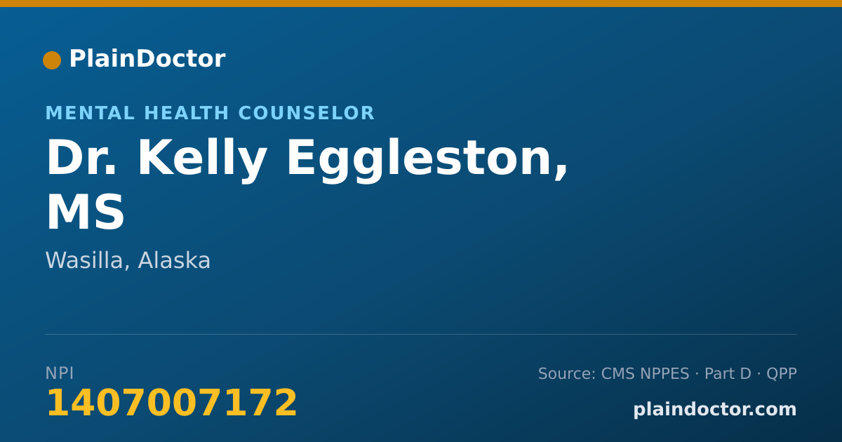 Shareable card for Kelly Eggleston, MS - Mental Health Counselor, Wasilla, AK