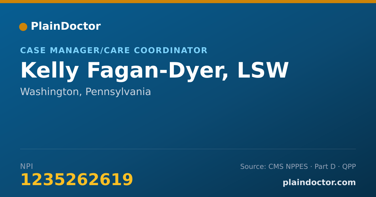 Shareable card for Kelly Fagan-Dyer, LSW - Case Manager/Care Coordinator, Washington, PA