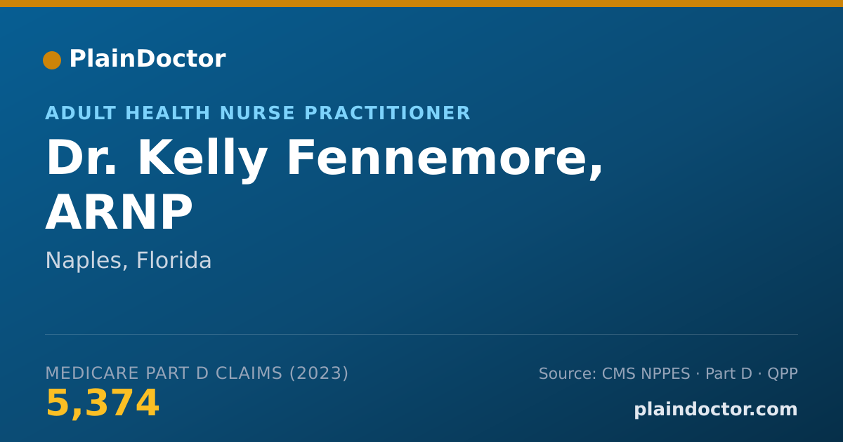 Shareable card for Kelly Fennemore, ARNP - Adult Health Nurse Practitioner, Naples, FL