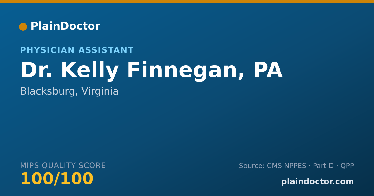 Shareable card for Kelly Finnegan, PA - Physician Assistant, Blacksburg, VA