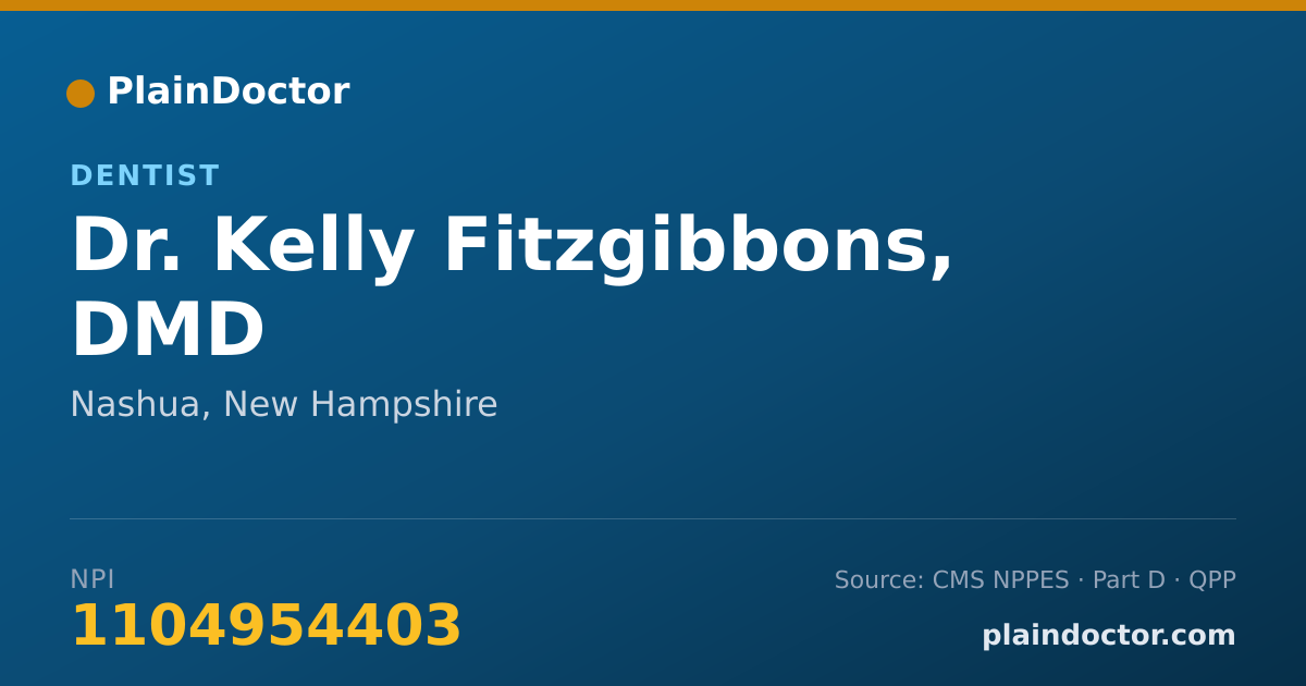 Shareable card for Kelly Fitzgibbons, DMD - Dentist, Nashua, NH