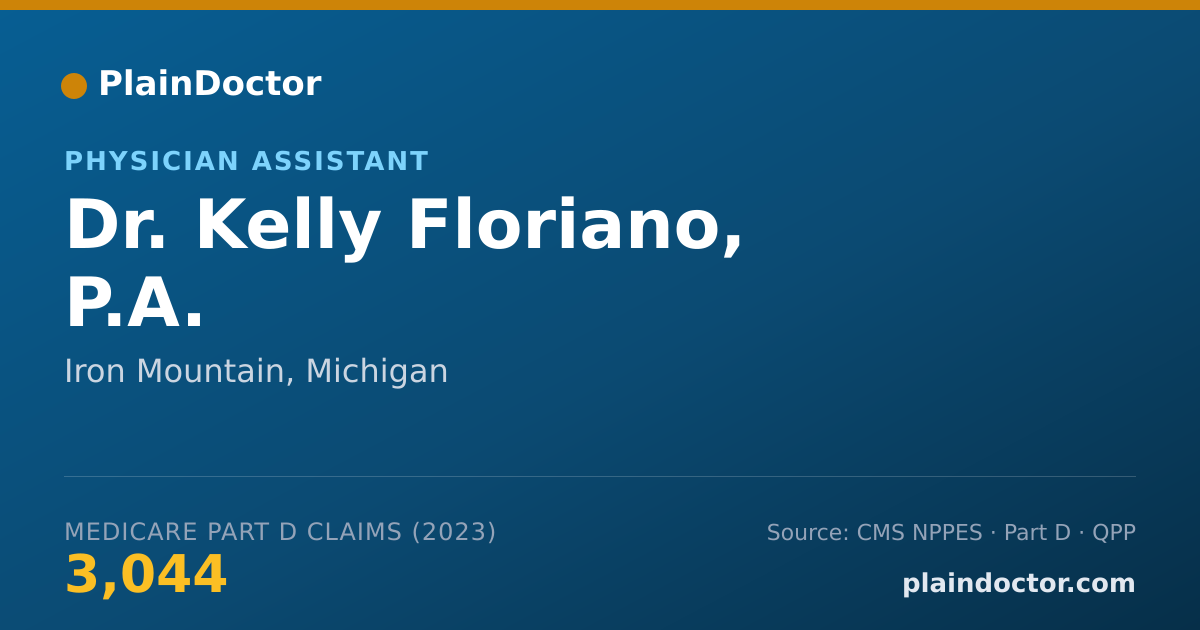 Shareable card for Kelly Floriano, P.A. - Physician Assistant, Iron Mountain, MI
