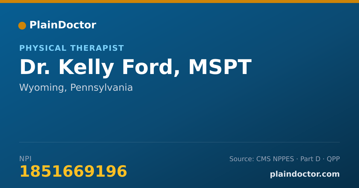 Shareable card for Kelly Ford, MSPT - Physical Therapist, Wyoming, PA
