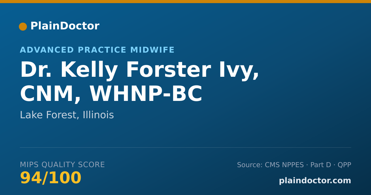 Shareable card for Kelly Forster Ivy, CNM, WHNP-BC - Advanced Practice Midwife, Lake Forest, IL