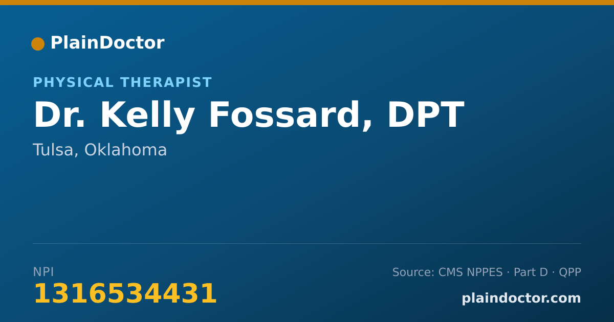 Shareable card for Kelly Fossard, DPT - Physical Therapist, Tulsa, OK