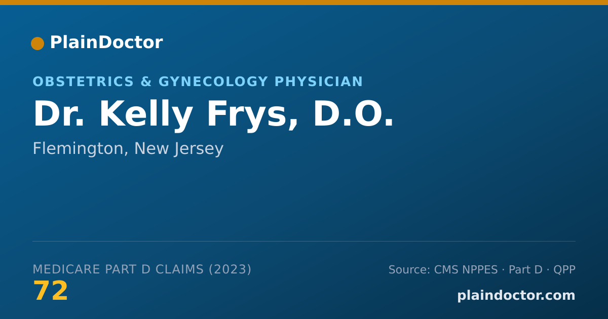 Shareable card for Kelly Frys, D.O. - Obstetrics & Gynecology Physician, Flemington, NJ
