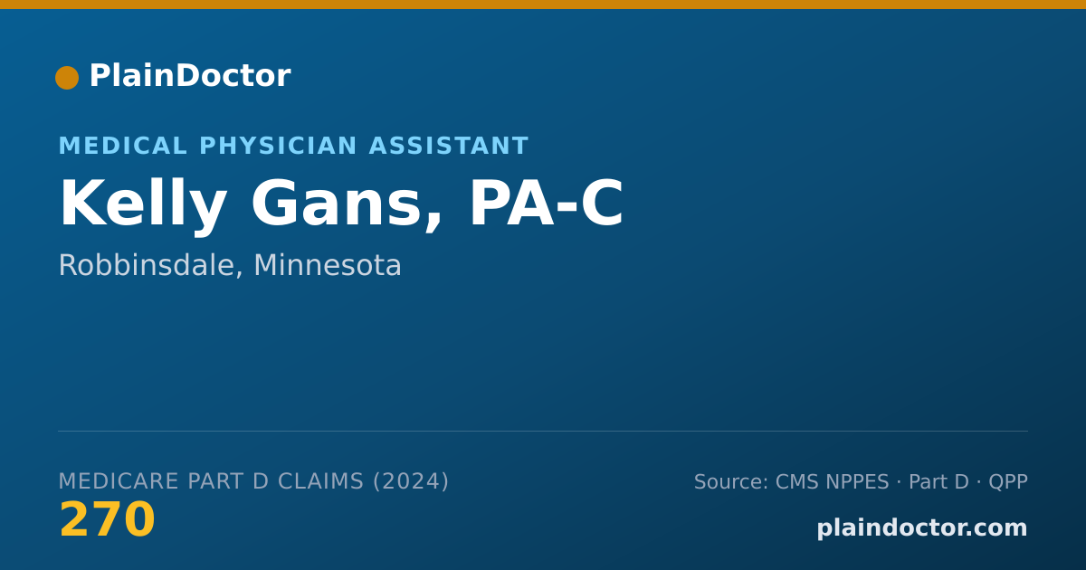 Shareable card for Kelly Gans, PA-C - Medical Physician Assistant, Robbinsdale, MN