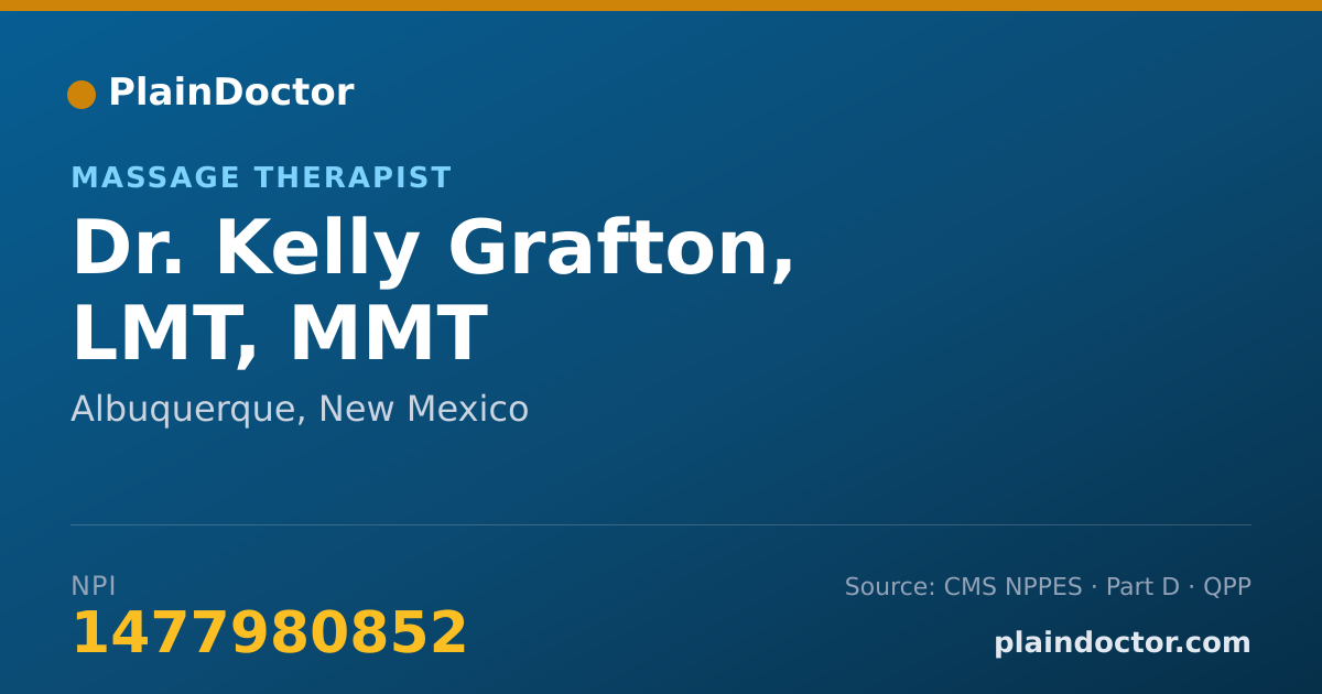 Shareable card for Kelly Grafton, LMT, MMT - Massage Therapist, Albuquerque, NM