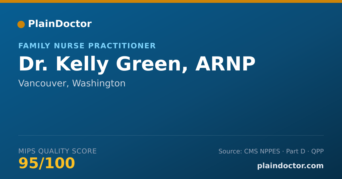Shareable card for Kelly Green, ARNP - Family Nurse Practitioner, Vancouver, WA