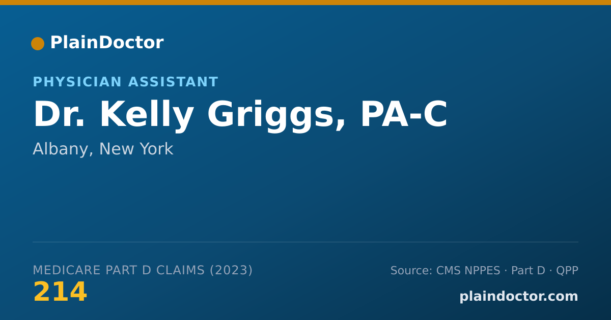 Shareable card for Kelly Griggs, PA-C - Physician Assistant, Albany, NY