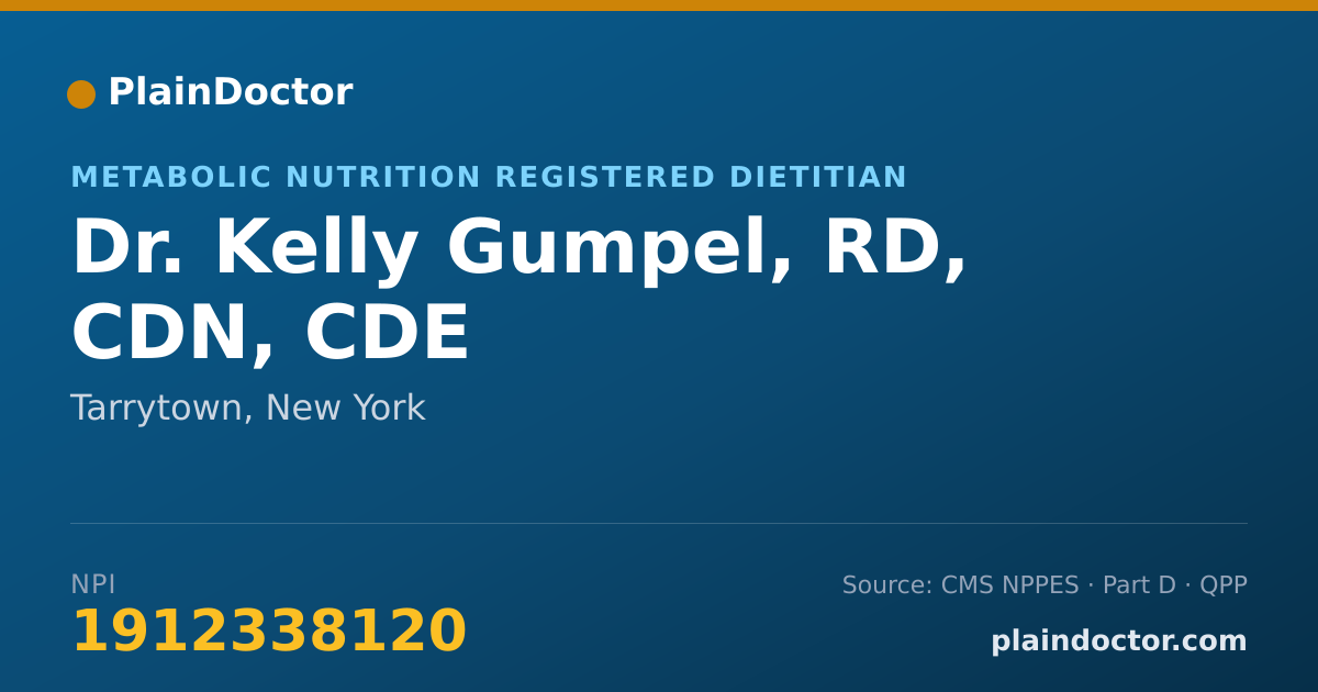 Shareable card for Kelly Gumpel, RD, CDN, CDE - Metabolic Nutrition Registered Dietitian, Tarrytown, NY