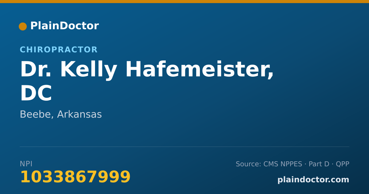 Shareable card for Kelly Hafemeister, DC - Chiropractor, Beebe, AR