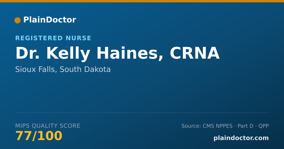 Shareable card for Kelly Haines, CRNA - Registered Nurse, Sioux Falls, SD