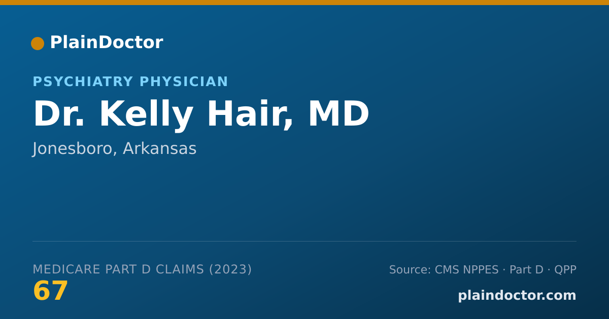 Shareable card for Kelly Hair, MD - Psychiatry Physician, Jonesboro, AR