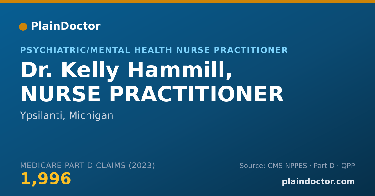 Shareable card for Kelly Hammill, NURSE PRACTITIONER - Psychiatric/Mental Health Nurse Practitioner, Ypsilanti, MI