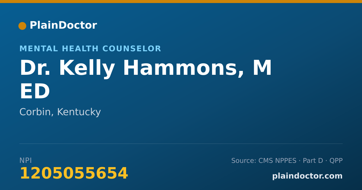 Shareable card for Kelly Hammons, M ED - Mental Health Counselor, Corbin, KY