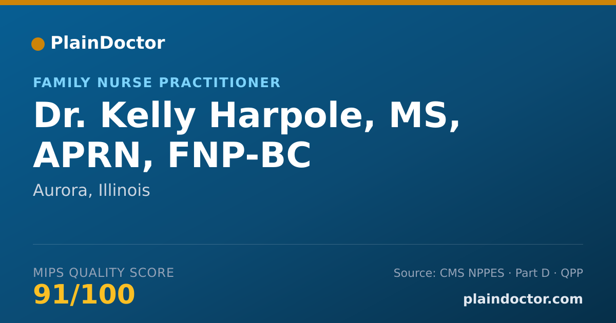 Shareable card for Kelly Harpole, MS, APRN, FNP-BC - Family Nurse Practitioner, Aurora, IL