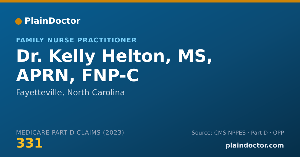 Shareable card for Kelly Helton, MS, APRN, FNP-C - Family Nurse Practitioner, Fayetteville, NC