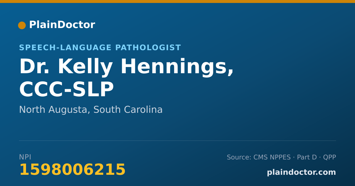 Shareable card for Kelly Hennings, CCC-SLP - Speech-Language Pathologist, North Augusta, SC