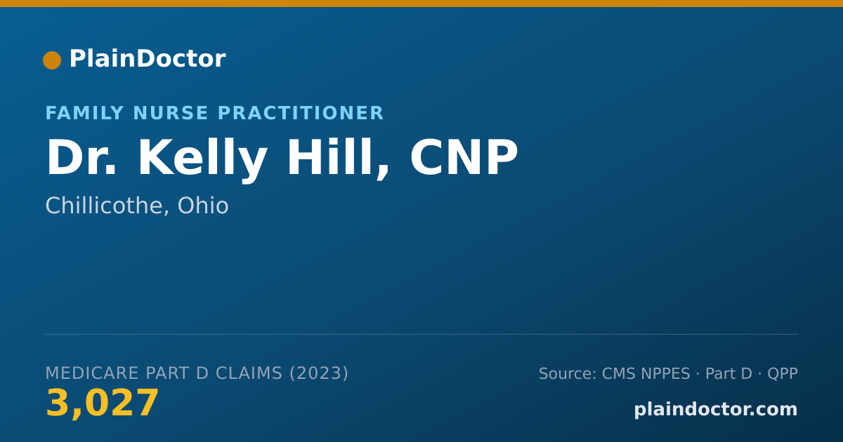 Shareable card for Kelly Hill, CNP - Family Nurse Practitioner, Chillicothe, OH