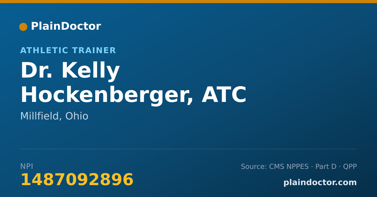Shareable card for Kelly Hockenberger, ATC - Athletic Trainer, Millfield, OH