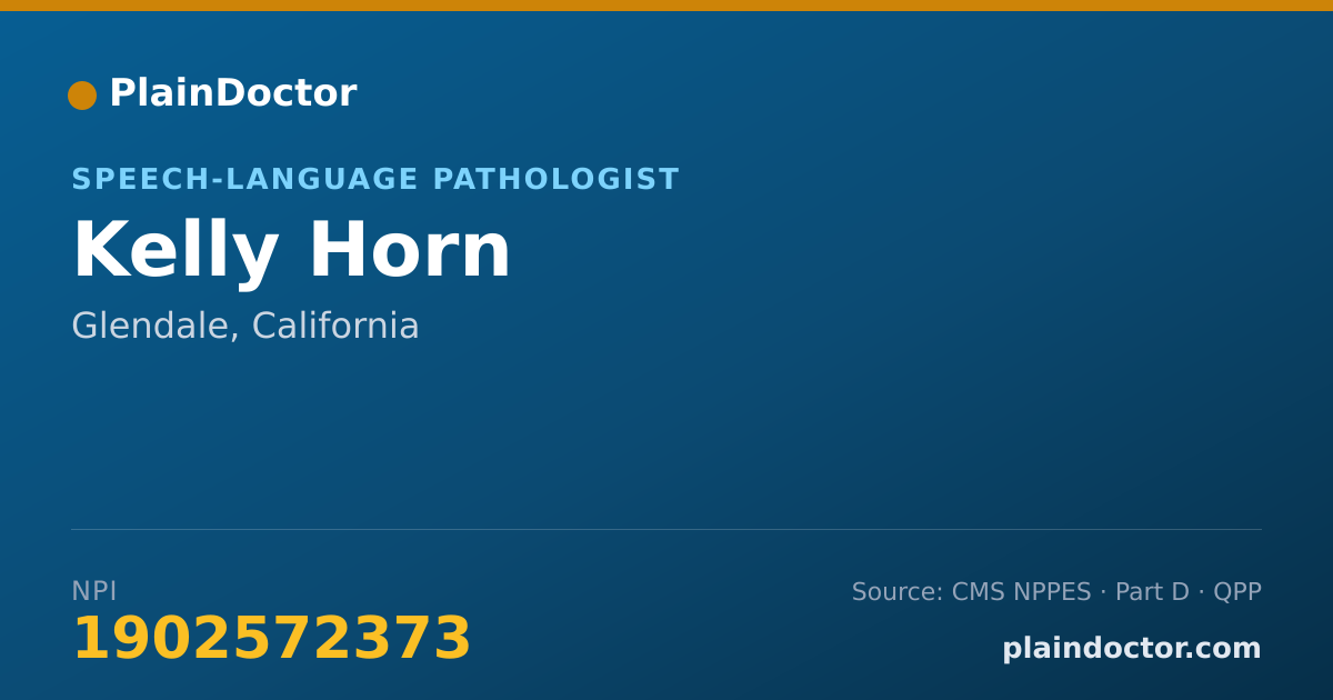 Shareable card for Kelly Horn - Speech-Language Pathologist, Glendale, CA