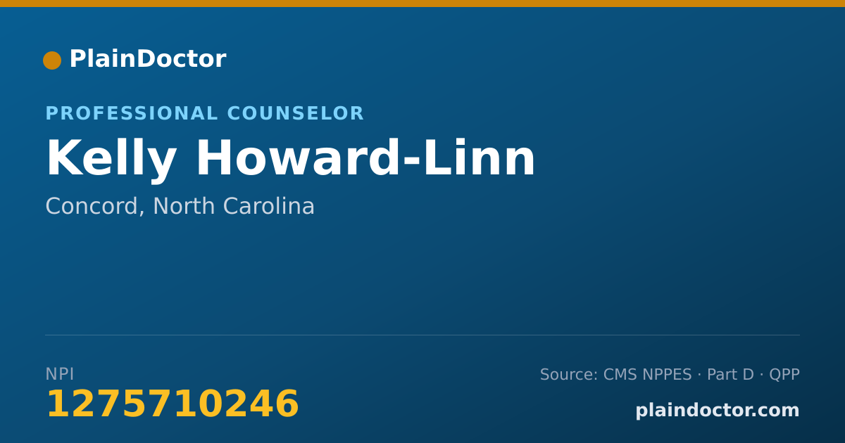 Shareable card for Kelly Howard-Linn - Professional Counselor, Concord, NC