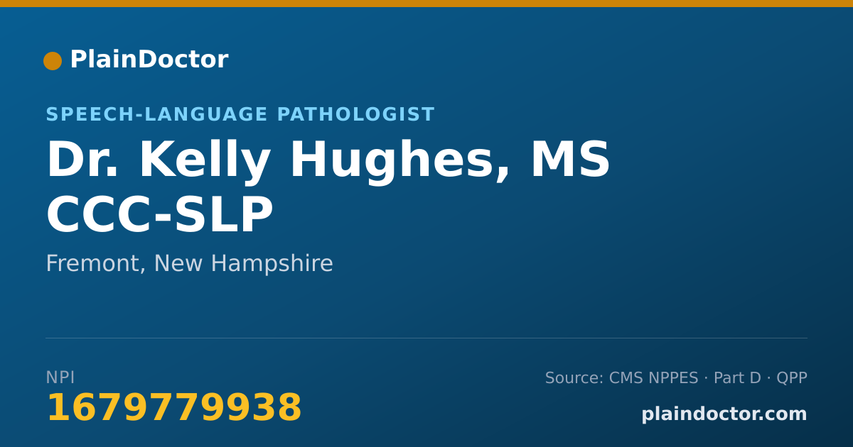 Shareable card for Kelly Hughes, MS CCC-SLP - Speech-Language Pathologist, Fremont, NH