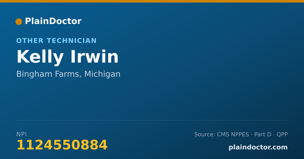 Shareable card for Kelly Irwin - Other Technician, Bingham Farms, MI