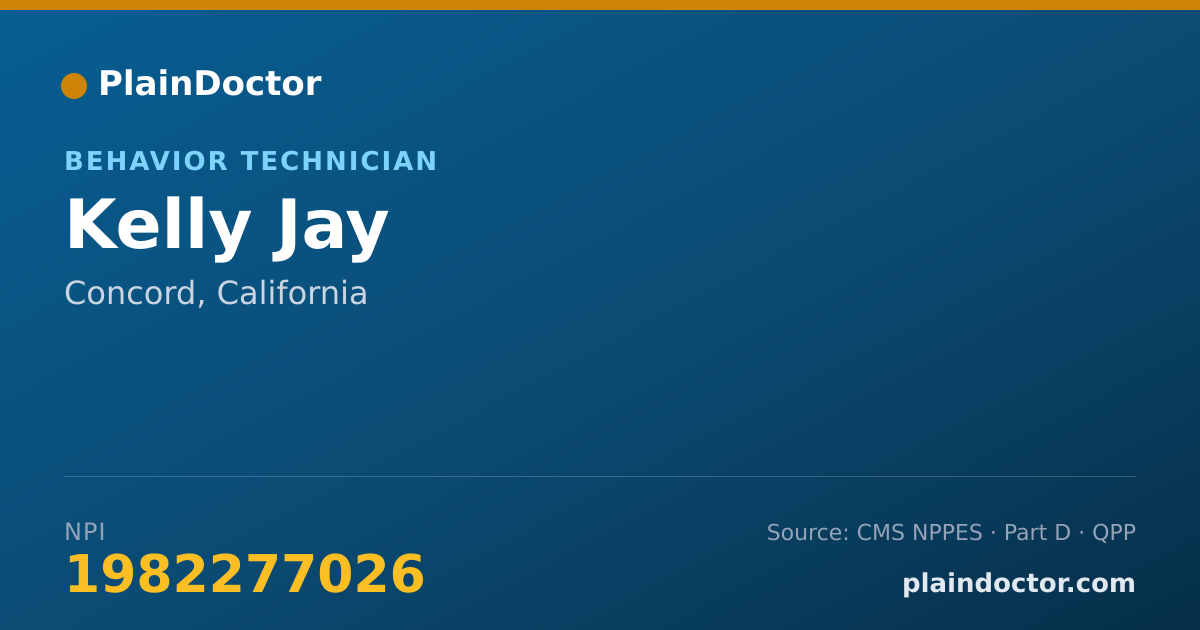 Shareable card for Kelly Jay - Behavior Technician, Concord, CA